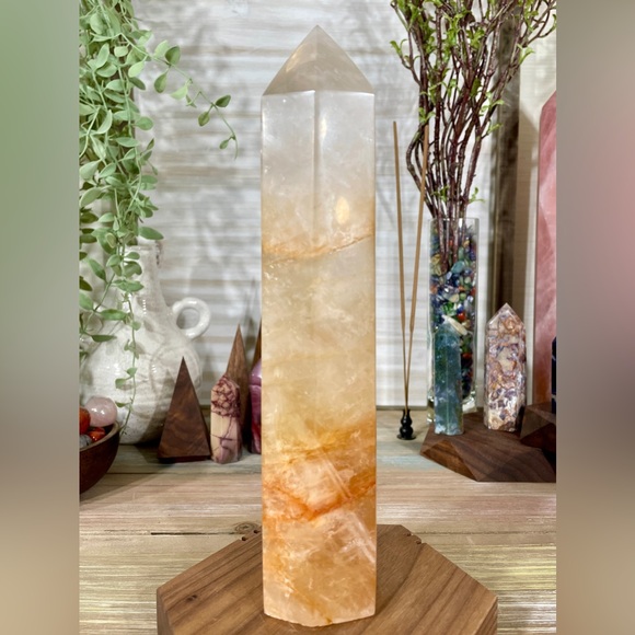 Other - 1598 Golden Healer Crystal Tower - Large 8-1/2 Inches Tall